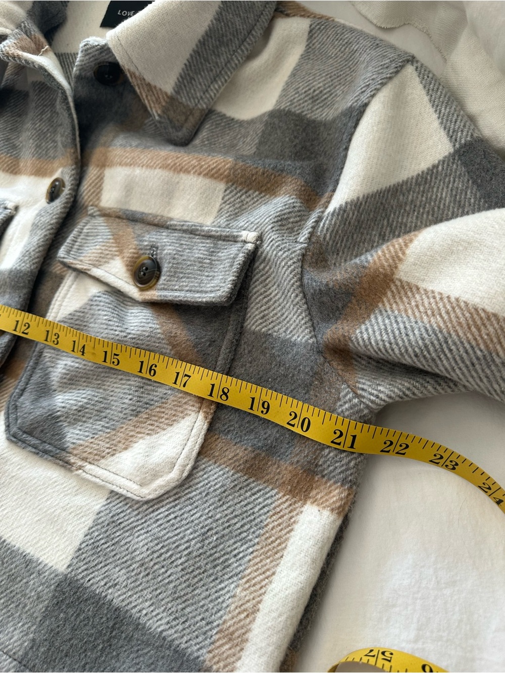 Love Tree plaid button-front shacket size large - Picture 5 of 13